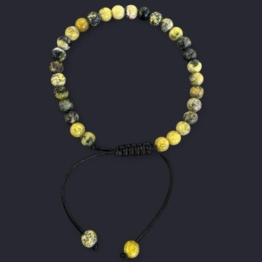 Serpentine Adjustable Gemstone Bead Bracelet 6mm